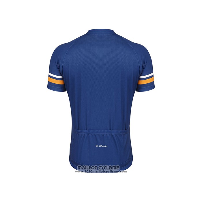 2021 Maillot Cyclisme de Marchi Bleu Manches Courtes et Cuissard